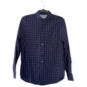 Dockers Blue Classic Fit Checkered Button Down Mens Size Small Business Casual